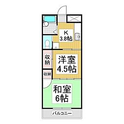 ロイヤルマンション九里巾 2Kの間取図画像