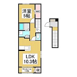 アルバーダ26A 1LDKの間取図画像