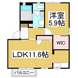シャーメゾンディアス・シャインB 1LDKの間取図画像