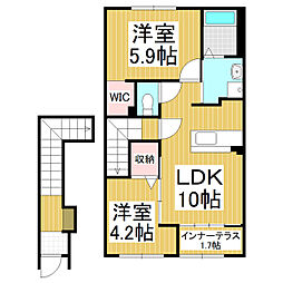 メゾン・杉山 2LDKの間取図画像