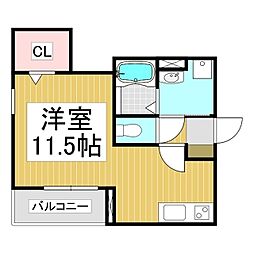 仮）桐1丁目新築マンション 3階ワンルームの間取り