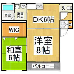 サンフラワー寿 2DKの間取図画像