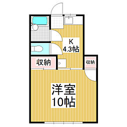 ティーダ 1DKの間取図画像