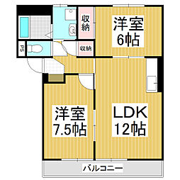 レジデンス筒井 2LDKの間取図画像