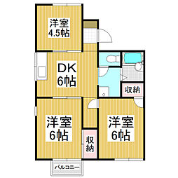コーポ犬飼 3DKの間取図画像