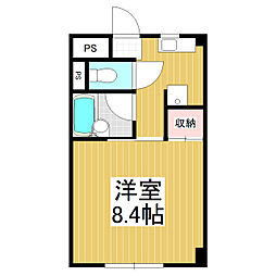 エーブル21 1Kの間取図画像