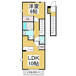 クラールハイム 1LDKの間取図画像