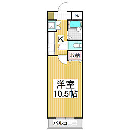 メゾン白板 1Kの間取図画像