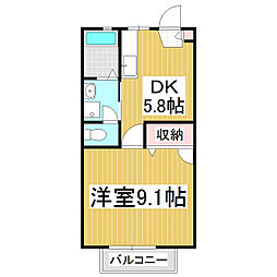 メゾン・ド・ルミエールA 1DKの間取図画像