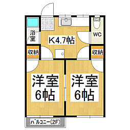 フォーブルイノネ 2Kの間取図画像