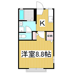 ディアス・パークサイド 1Kの間取図画像
