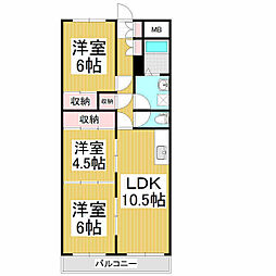 ドリームハウスB 3LDKの間取図画像
