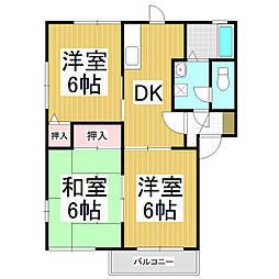 ドミール両島 3DKの間取図画像