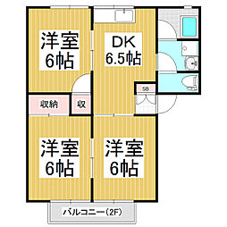 パレーシャル大山A 3DKの間取図画像