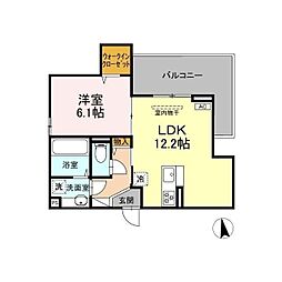 GRAND D-ROOM大手 1LDKの間取図画像
