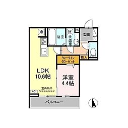 GRAND D-ROOM大手 1LDKの間取図画像