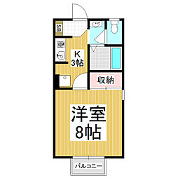 エトワール高山 1Kの間取図画像