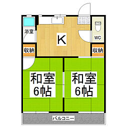 コーポよこざわ 2Kの間取図画像