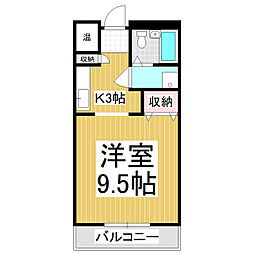 フォレストモール 1Kの間取図画像