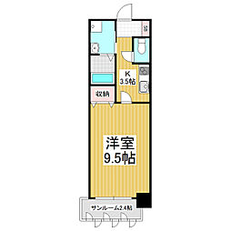 アーツ本庄 1Kの間取図画像