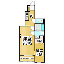 シャルマン櫻街6梓館 2Kの間取図画像