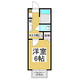 ミユキハウス 1Kの間取図画像