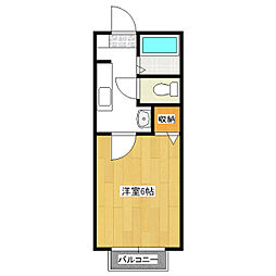 ミユキハウス 1Kの間取図画像