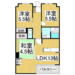 クリヴィーレ増田 3LDKの間取図画像
