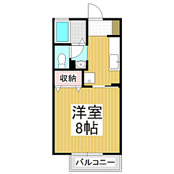 アマリリスよこやま 1Kの間取図画像