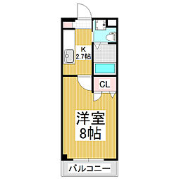 グランドヴィレッジ 1Kの間取図画像