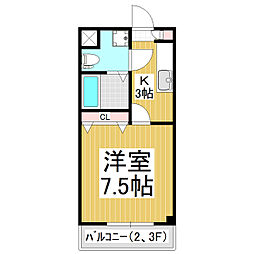 イーグルハイツ 1Kの間取図画像