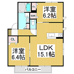 マストタウンガーデンズC 2LDKの間取図画像