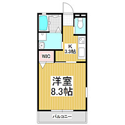 WITHHEIMIWAMA 1Kの間取図画像