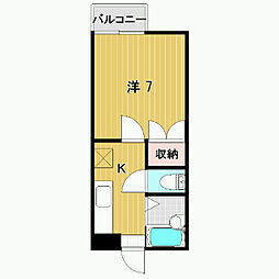 キャピタルオシダ 1Kの間取図画像