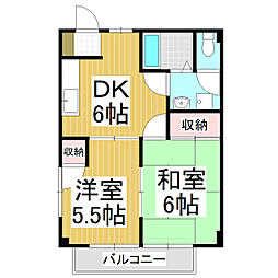 シャルマンヒルズK 2DKの間取図画像