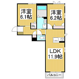 yoshieX 2LDKの間取図画像