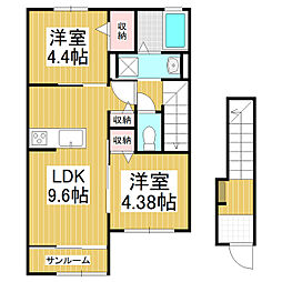 フェリーチェ北大町A 2LDKの間取図画像