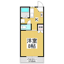 フォーブル198 1Kの間取図画像