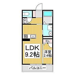 (仮)ハイムメゾンLS笹部 1LDKの間取図画像