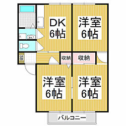 アーバンのぐちC 3DKの間取図画像