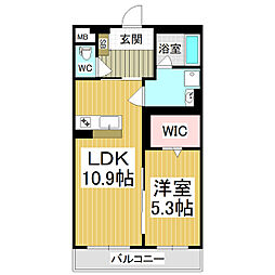 コンフォーティア南松本 1LDKの間取図画像