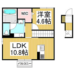 コリーヌコート 1LDKの間取図画像