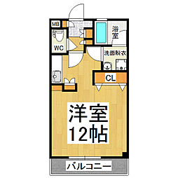 ウェスト島立 ワンルームの間取図画像