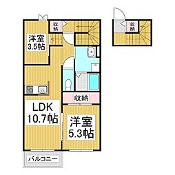 (仮)ベルリードヴィア 2LDKの間取図画像