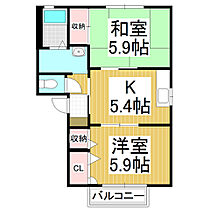 フォーレス　マロニエ　Ａ  ｜ 長野県上伊那郡飯島町飯島（賃貸アパート2K・2階・42.48㎡） その2