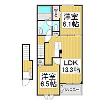 メゾン・サピー　II  ｜ 長野県駒ヶ根市赤穂（賃貸アパート2LDK・2階・59.55㎡） その2