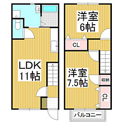 Ｓｙｍｐｈｏｎｙ宮の前Ｎ 1階2LDKの間取り