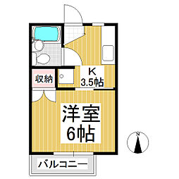 ハイツ野口 1Kの間取図画像