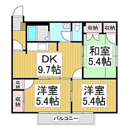 フレグランス馬見塚1番館 3DKの間取図画像