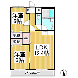 ガーデンハイム 2LDKの間取図画像